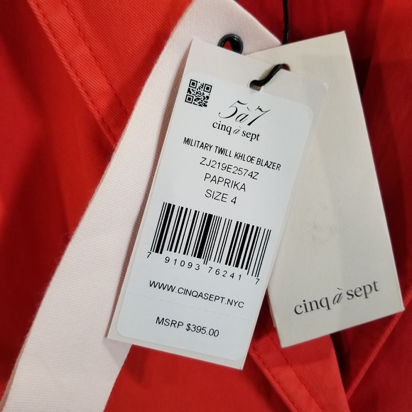 CINQ A SEPT Blazer Sz 4 - Picture 13 of 14